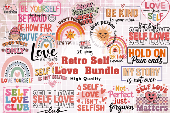Download Retro Self Love Bundle PNG - Love bundle Collection