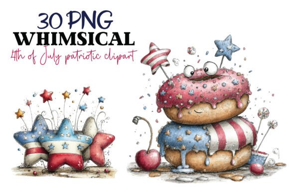 Download Whimsical 4th of July Patriotic Clipart - Premium Resources