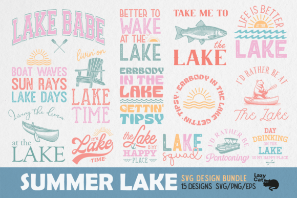Download Summer Lake SVG Bundle - Lake svg Collection