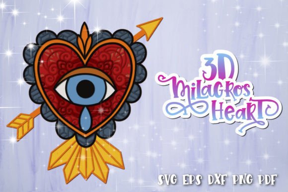 Download 3D Sacred Heart Svg Layered Milagros - Sacred heart svg Collection