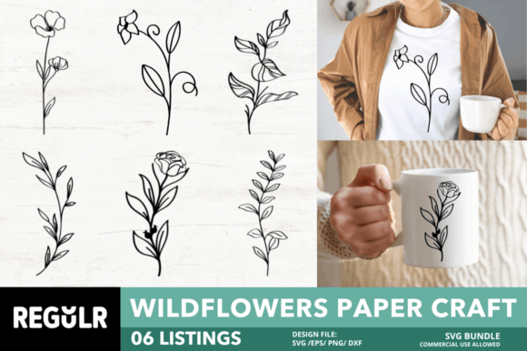 Download Wild Flowers Paper Craft SVG Bundle - Craft svg bundle Collection