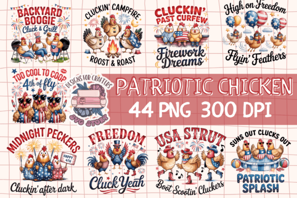 Download 4th of July Chicken Patriotic Bundle 44 - Premium Resources