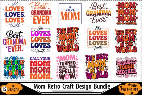 Download Mom Retro Craft SVG Bundle - Craft svg bundle Collection
