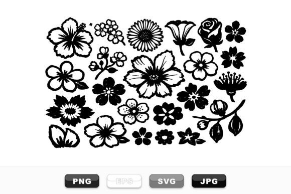 Download Hand Drawn Flower SVG Set - Hand drawn flower svg Collection