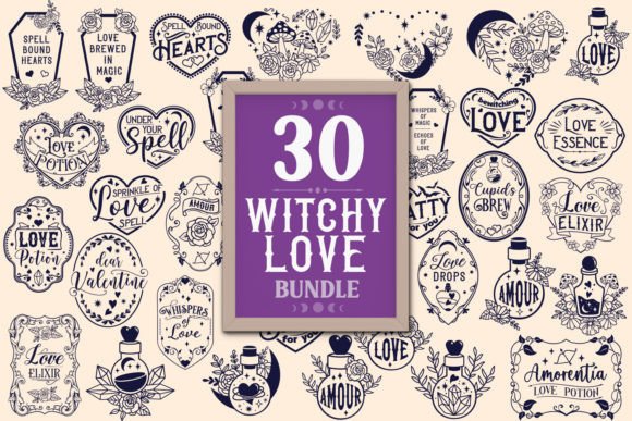Download Witchy Love Bundle 30 SVG Items - Premium Resources